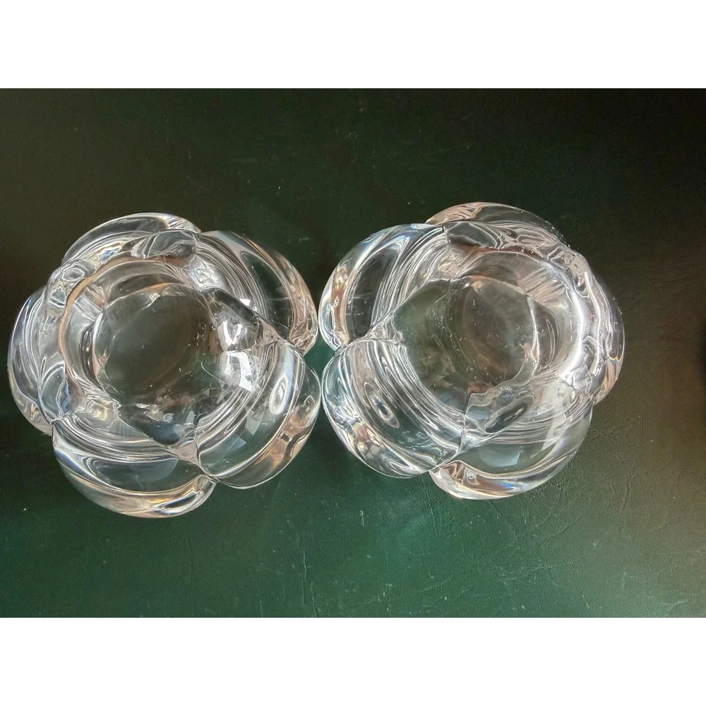 Vtg Royal Copenhagen Lotus Flower Votive Candle Holders Set of 2 Heavy Tulip